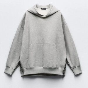 Zara ZIPPERED HOODED SWEATSHIRT